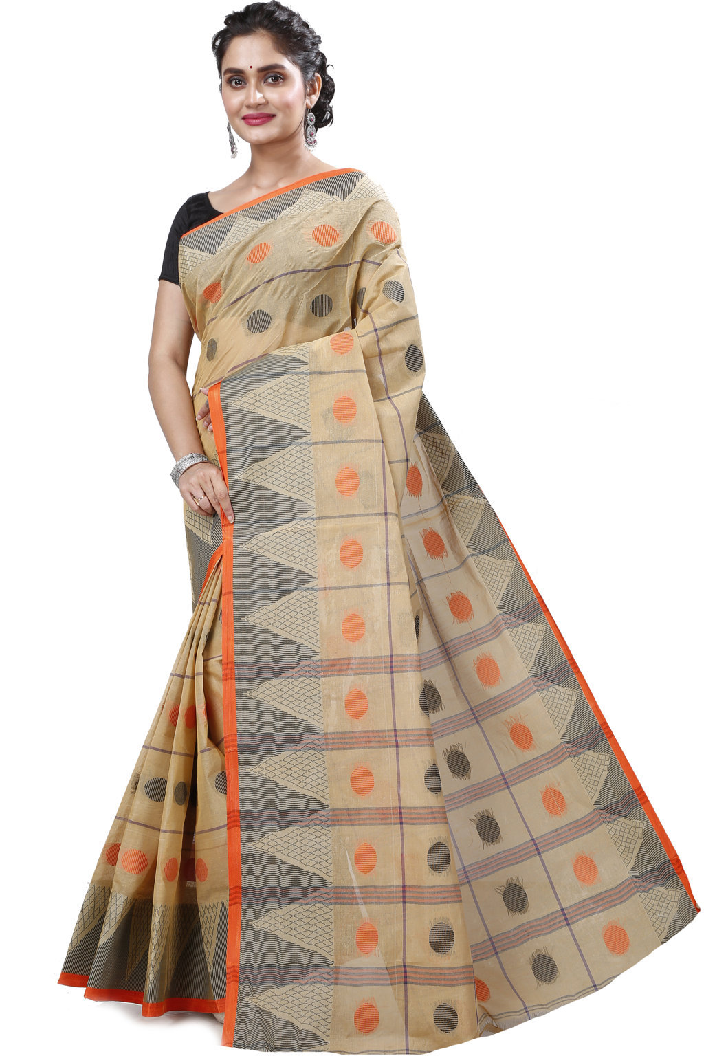 Light Brown Pure Cotton Rebeka Tant Saree (1009)